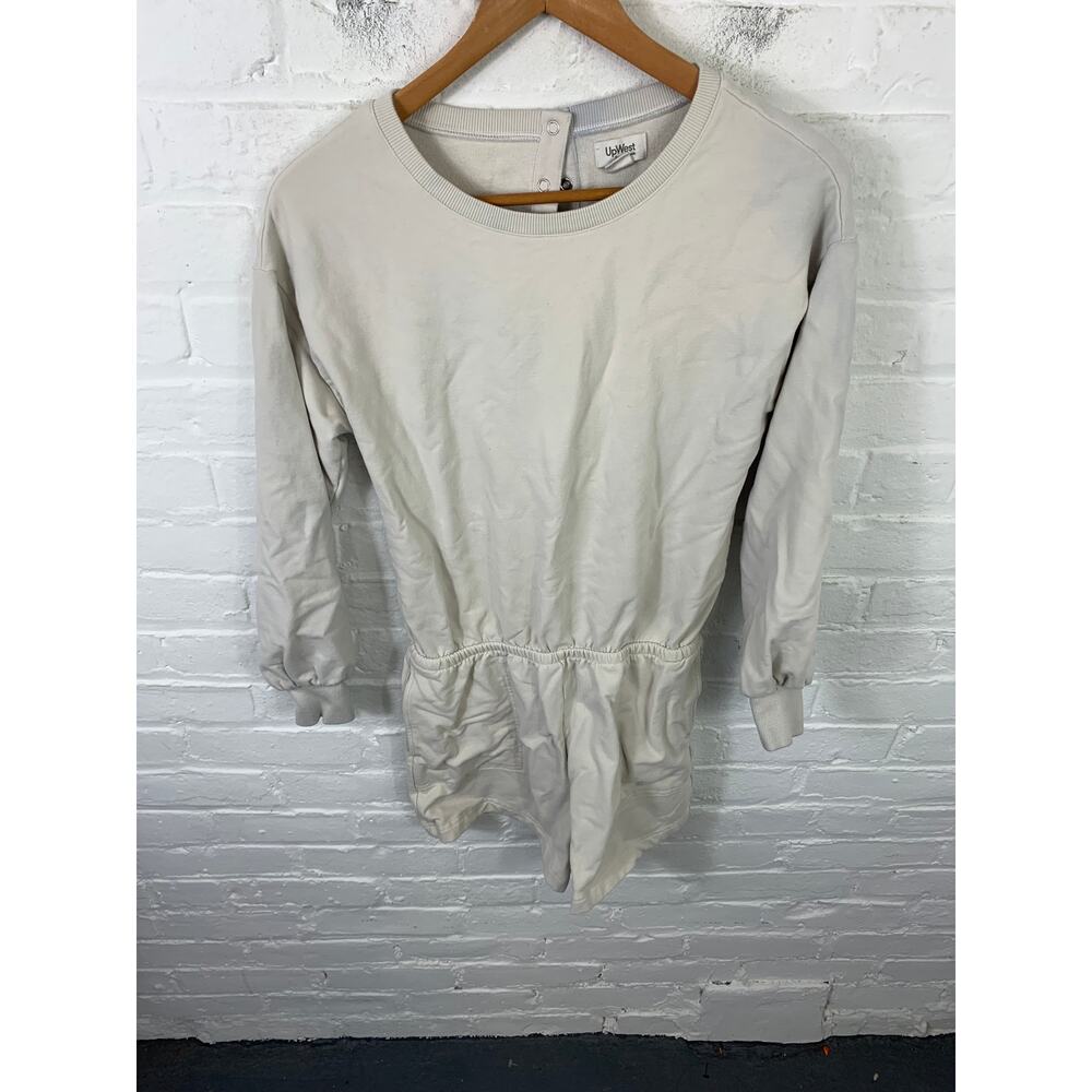 Up West Women's Long Sleeve Crewneck Romper One Piece Solid Gray Size XS